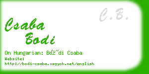 csaba bodi business card